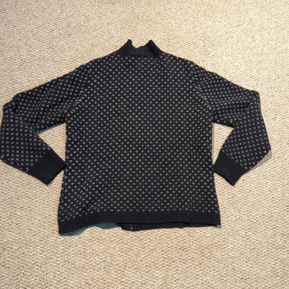 Vintage Frost Sweater Cardigan Womens Large Black Fair Isle Wool Full Zip Nordic - Picture 4 of 7